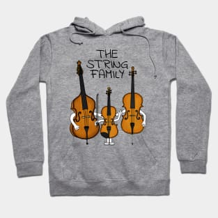 The String Family, Violin Cello Double Bass Musician Funny Hoodie